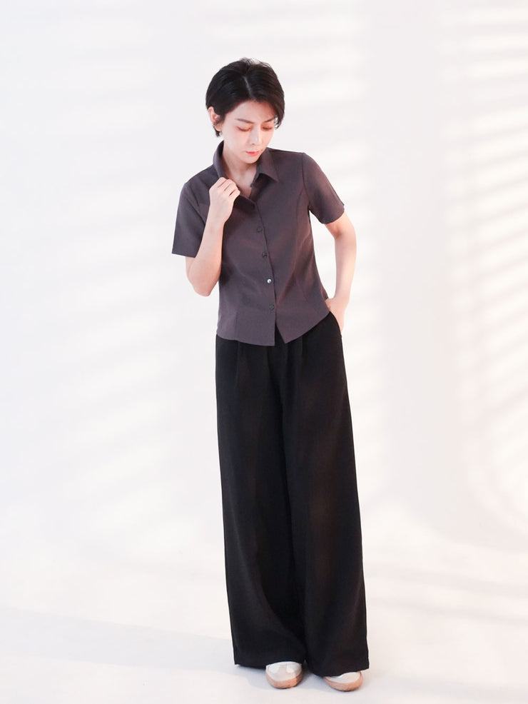 Wide Slacks Black