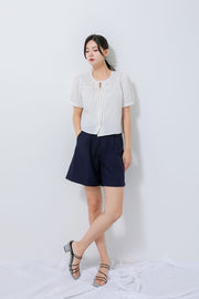 Navy Buttoned Shorts