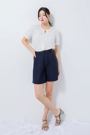 Navy Buttoned Shorts