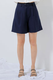 Navy Buttoned Shorts