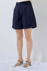 Navy Buttoned Shorts