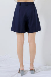 Navy Buttoned Shorts